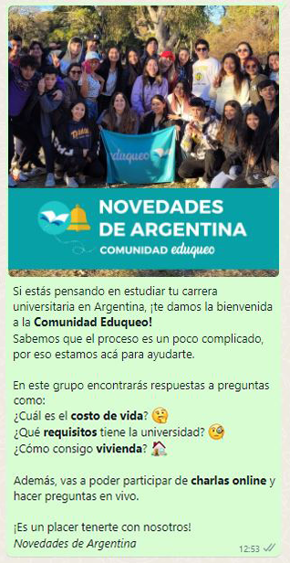 Una captura de pantalla de los grupos novedades.